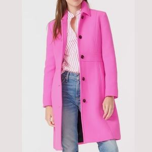 J Crew Italian Double Cloth Wool Pink Lady Day Coat with Thinsulate